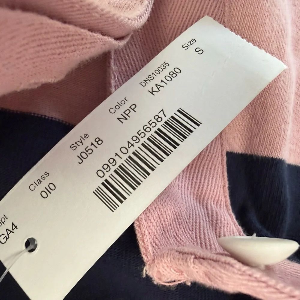 J.Crew Always Pink Blue Striped Rugby Dress Shirt Collared Small NEW 1701 - Picture 3 of 3